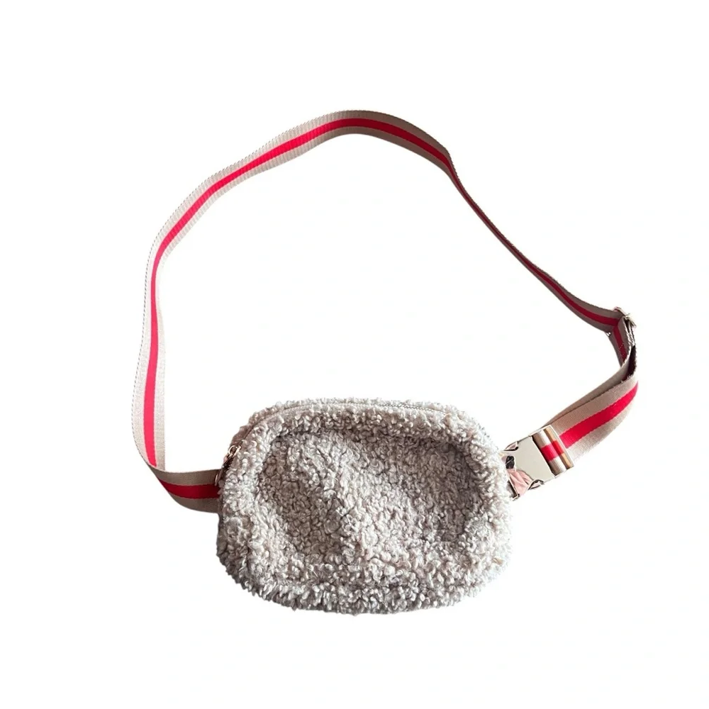 Anthropologie Libbie Fleece Belt Bag / Sling Bag